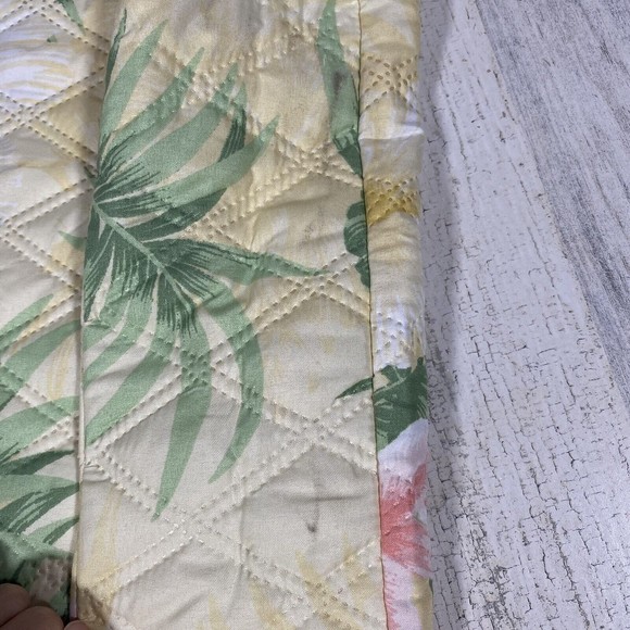 Homemade Quilted Tote Bag Reusable Shopping GrannyCore Yellow Tropical Flowers - Picture 8 of 8